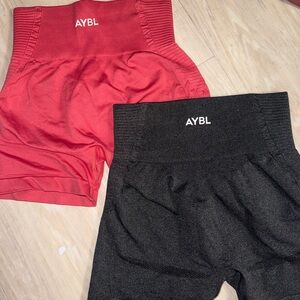 AYBL Women's Athletic Shorts - Bold Red and Sleek Black